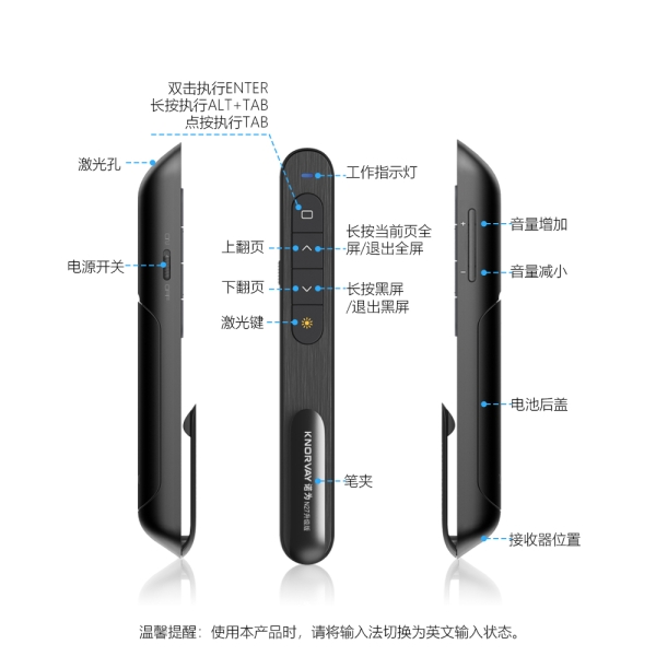 N23 翻頁(yè)筆 超鏈接 音量控制 功能自定義 軟件可升級(jí) 100米遠(yuǎn)控