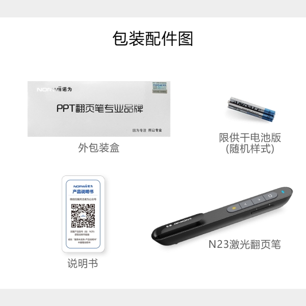 N23 翻頁(yè)筆 超鏈接 音量控制 功能自定義 軟件可升級(jí) 100米遠(yuǎn)控