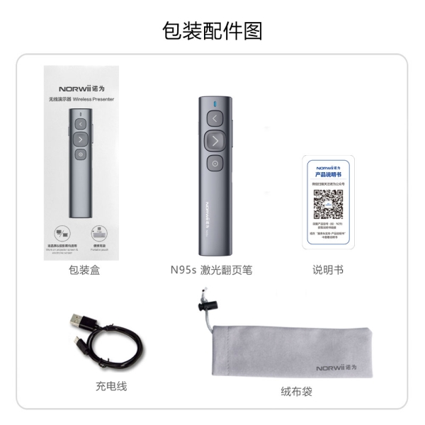 N95s(N95 Spotlight)翻頁筆 空中鼠標 數字激光 放大鏡  聚光燈